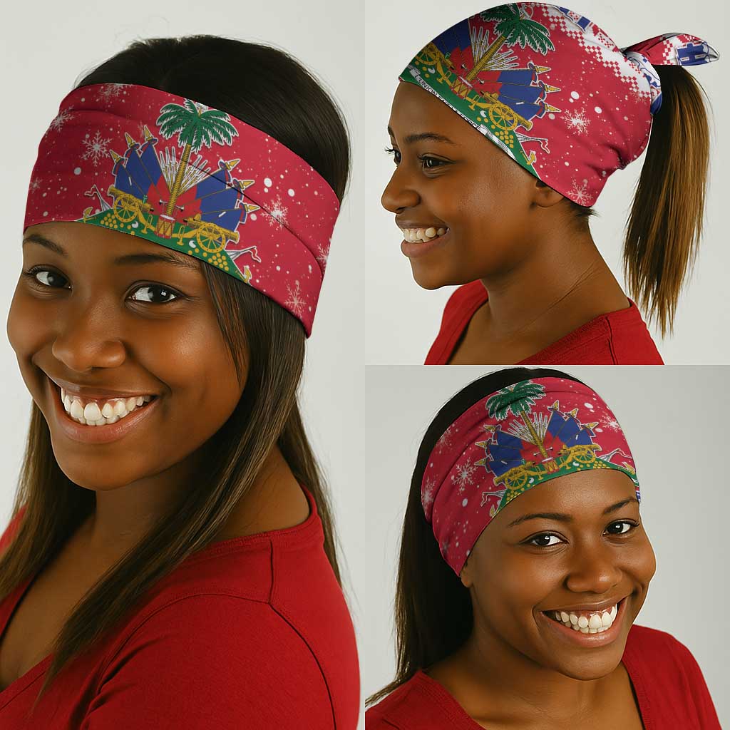 Afro Haiti Christmas Neck Gaiter Coat Of Arms Jwaye Nwel - African Pride