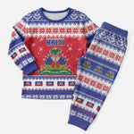 Afro Haiti Christmas Pajama Set Coat Of Arms Jwaye Nwel - African Pride