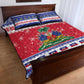 Afro Haiti Christmas Quilt Bed Set Coat Of Arms Jwaye Nwel - African Pride