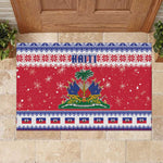 Afro Haiti Christmas Rubber Doormat Coat Of Arms Jwaye Nwel - African Pride