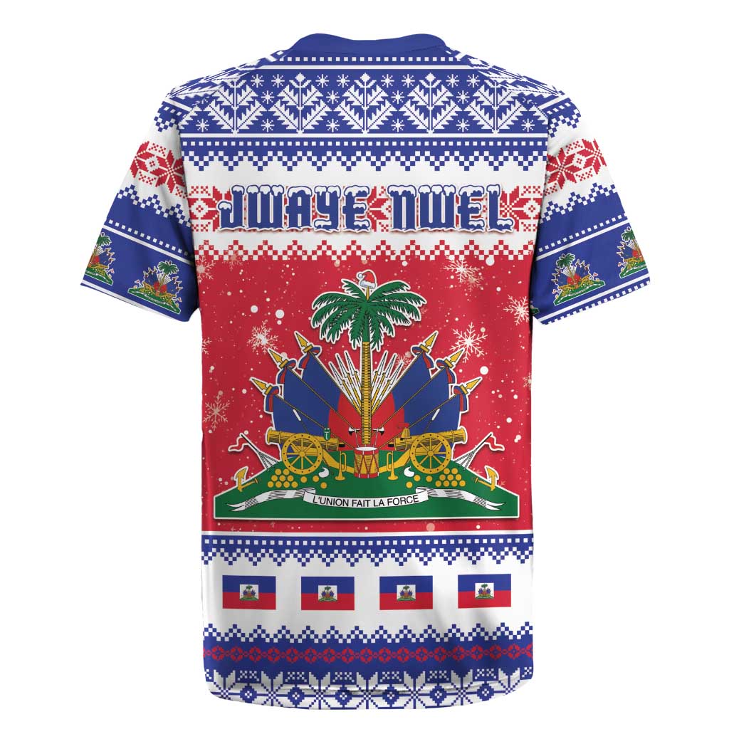 Afro Haiti Christmas Rugby Jersey Coat Of Arms Jwaye Nwel - African Pride