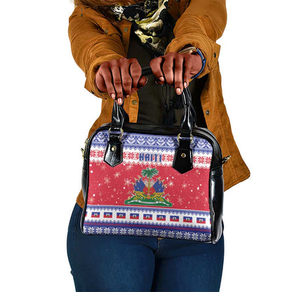 Afro Haiti Christmas Shoulder Handbag Coat Of Arms Jwaye Nwel - African Pride