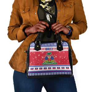 Afro Haiti Christmas Shoulder Handbag Coat Of Arms Jwaye Nwel - African Pride