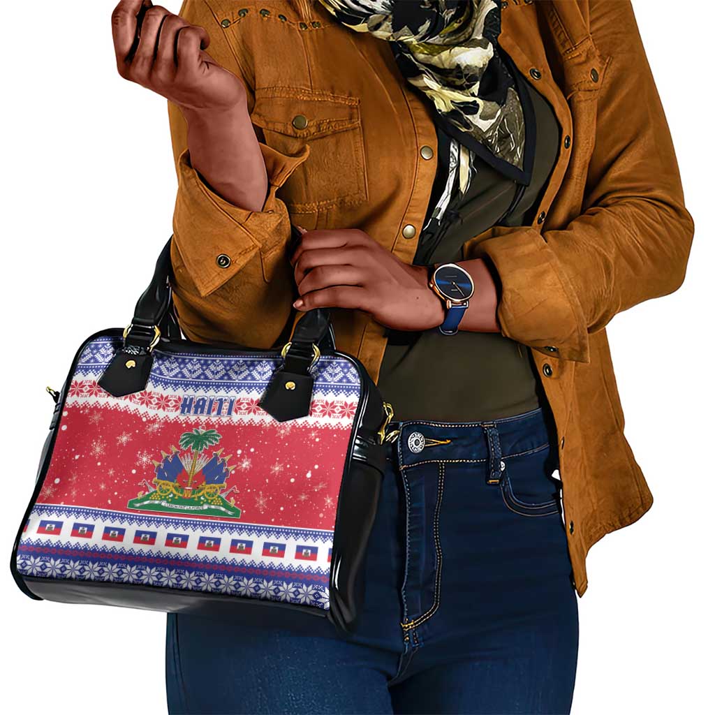 Afro Haiti Christmas Shoulder Handbag Coat Of Arms Jwaye Nwel - African Pride