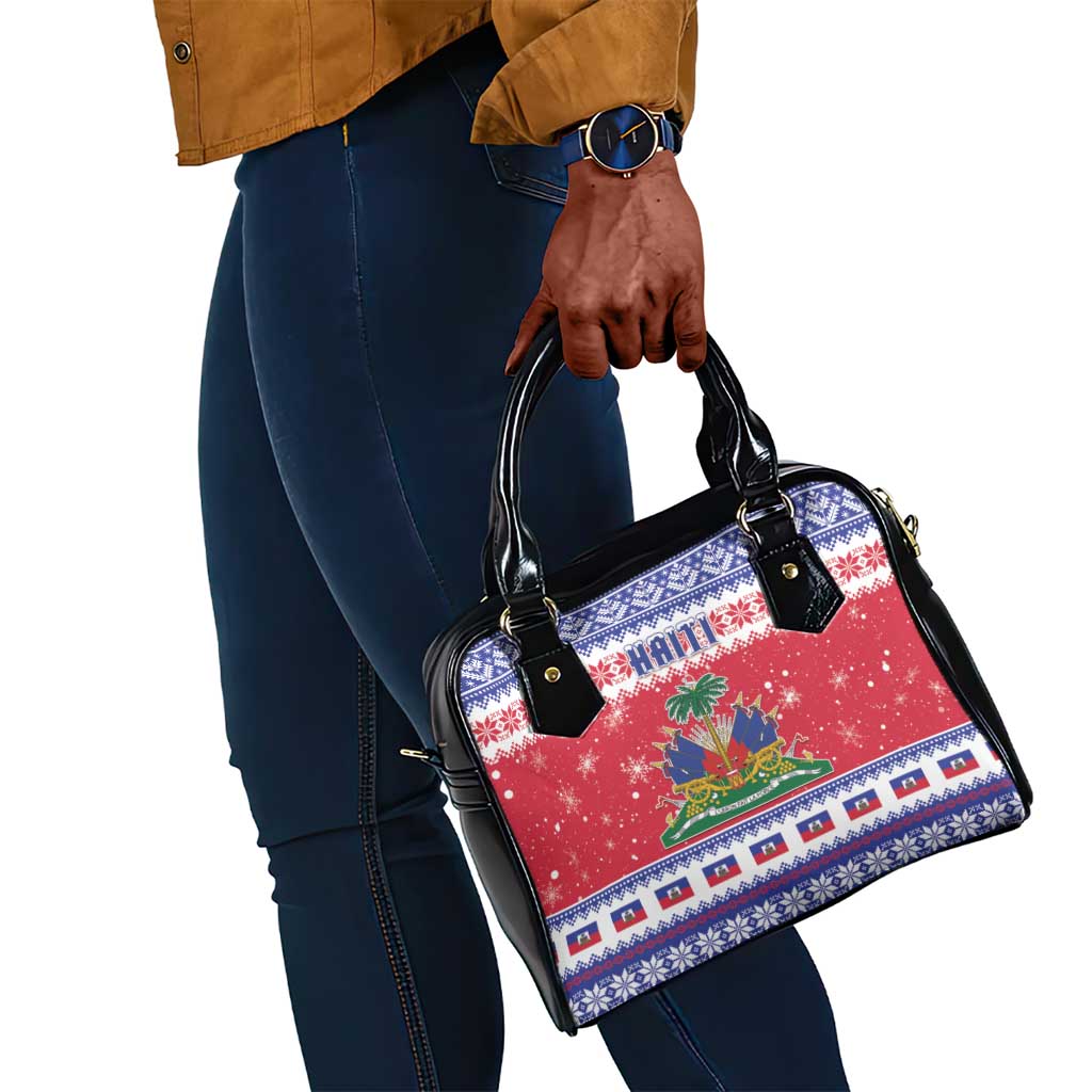 Afro Haiti Christmas Shoulder Handbag Coat Of Arms Jwaye Nwel - African Pride