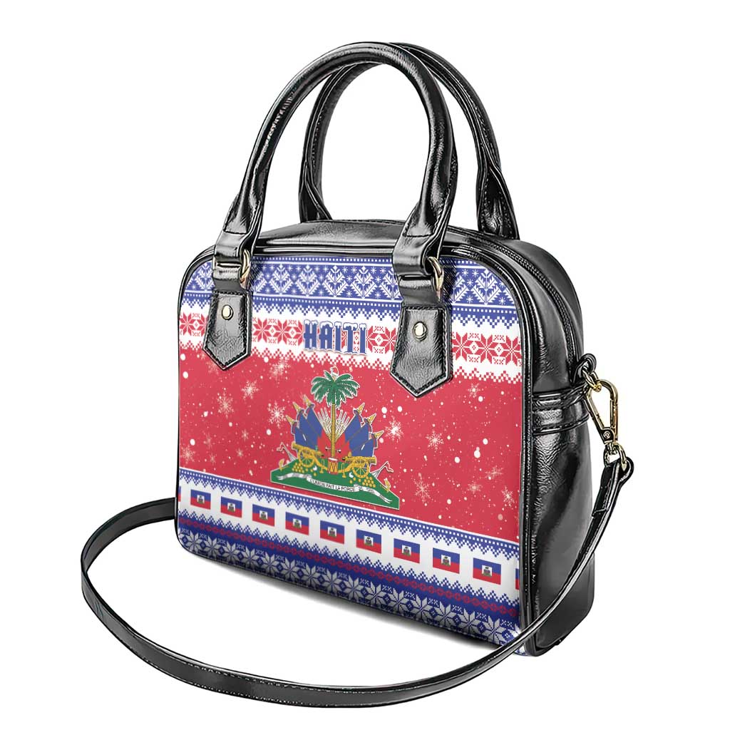 Afro Haiti Christmas Shoulder Handbag Coat Of Arms Jwaye Nwel - African Pride