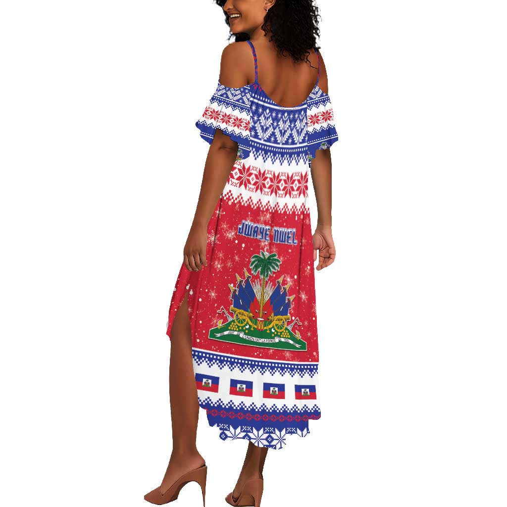 Afro Haiti Christmas Summer Maxi Dress Coat Of Arms Jwaye Nwel - African Pride