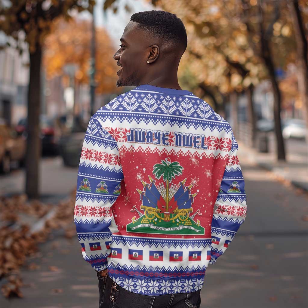Afro Haiti Christmas Sweatshirt Coat Of Arms Jwaye Nwel - African Pride