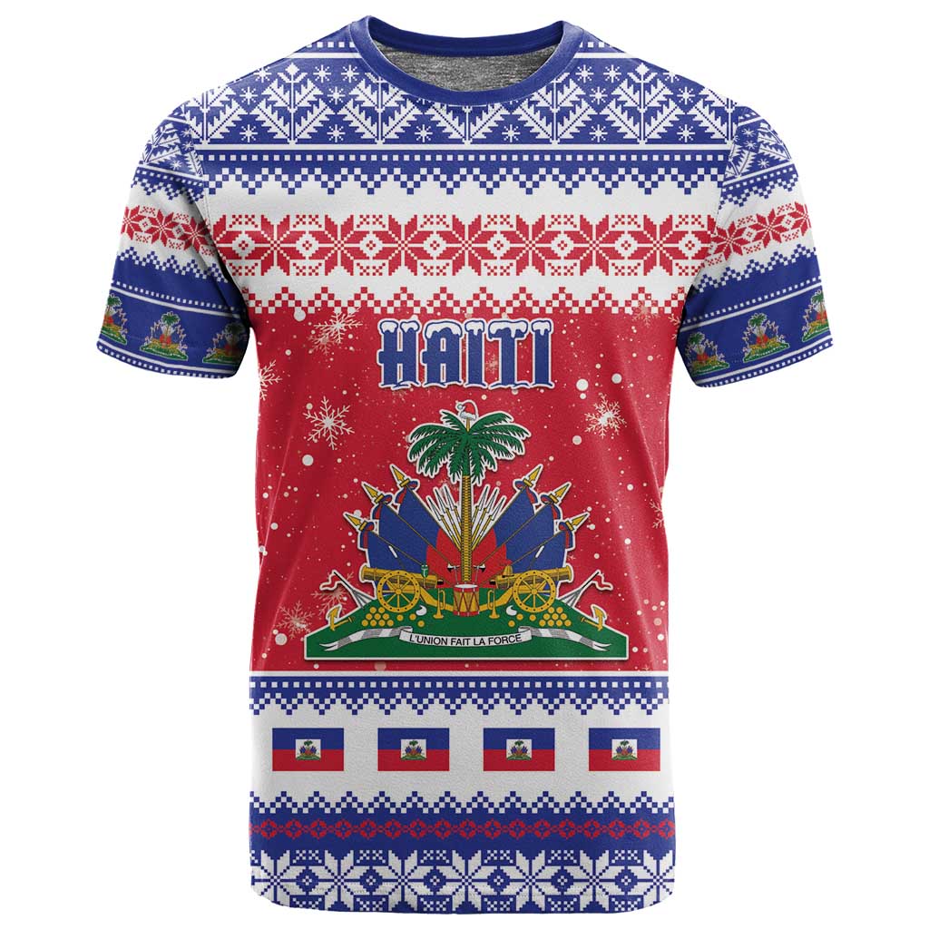 Afro Haiti Christmas T shirt Coat Of Arms Jwaye Nwel - African Pride