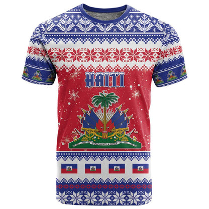 Afro Haiti Christmas T shirt Coat Of Arms Jwaye Nwel - African Pride