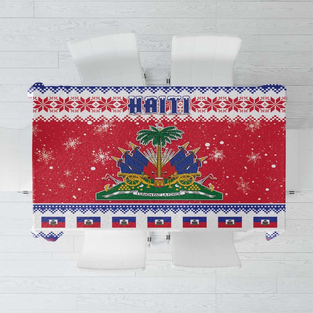 Afro Haiti Christmas Tablecloth Coat Of Arms Jwaye Nwel - African Pride