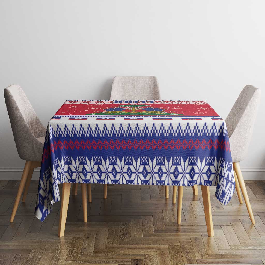 Afro Haiti Christmas Tablecloth Coat Of Arms Jwaye Nwel - African Pride