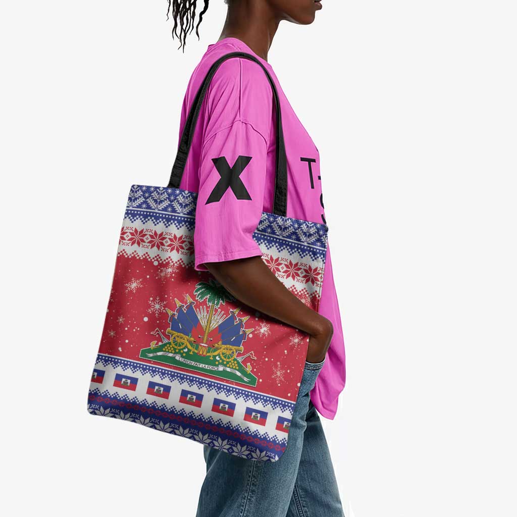 Afro Haiti Christmas Tote Bag Coat Of Arms Jwaye Nwel