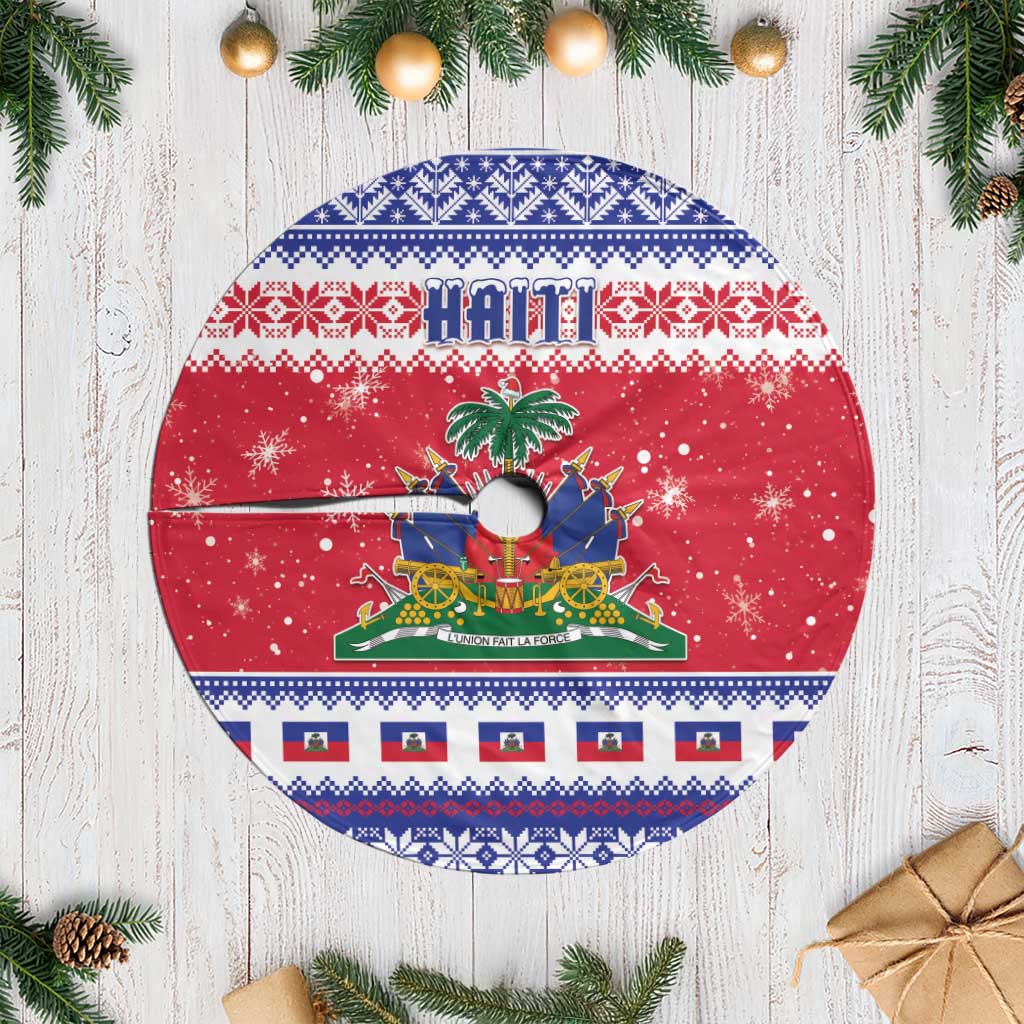 Afro Haiti Christmas Tree Skirt Coat Of Arms Jwaye Nwel - African Pride