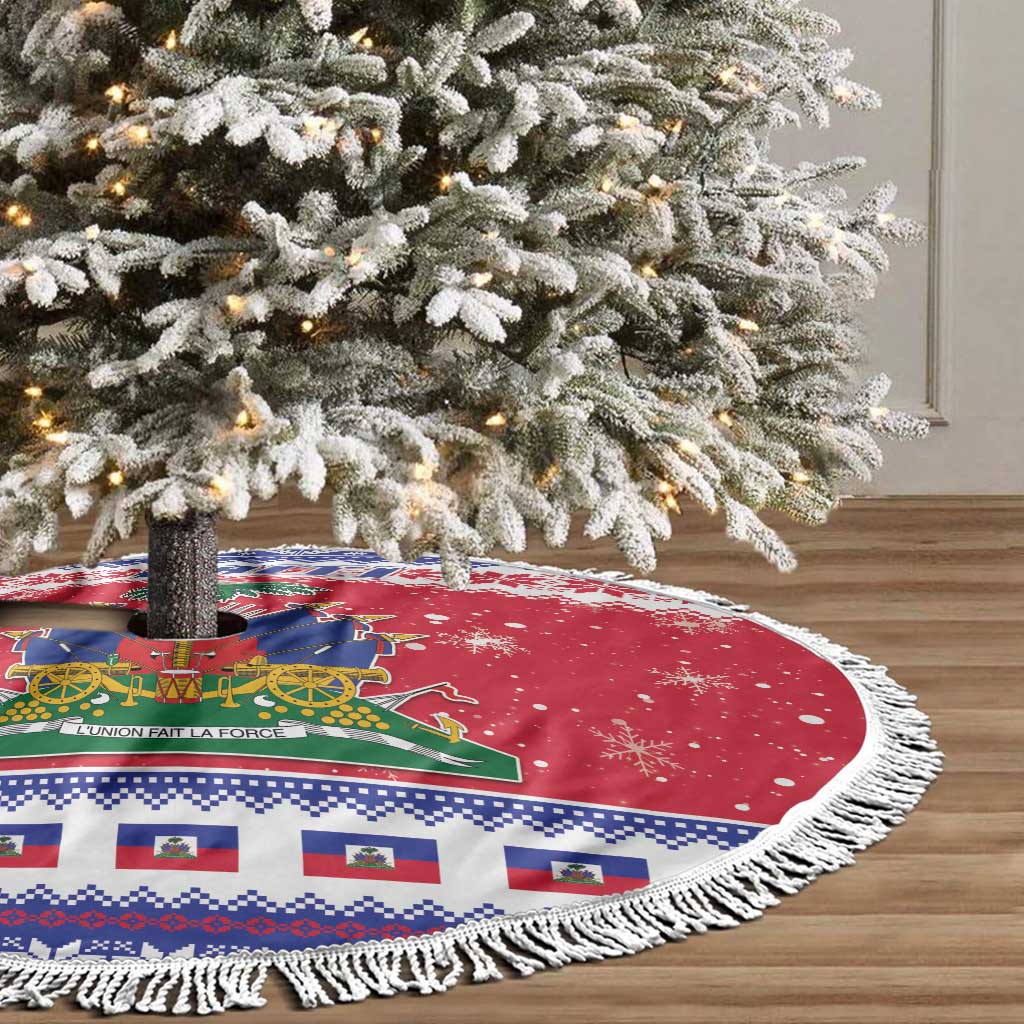 Afro Haiti Christmas Tree Skirt Coat Of Arms Jwaye Nwel - African Pride