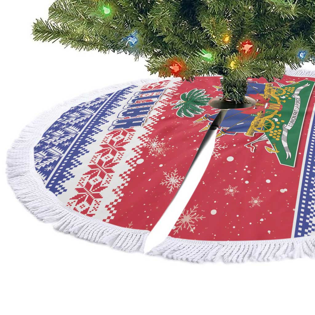 Afro Haiti Christmas Tree Skirt Coat Of Arms Jwaye Nwel - African Pride