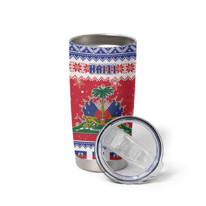 Afro Haiti Christmas Tumbler Cup Coat Of Arms Jwaye Nwel - African Pride