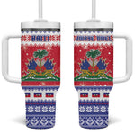 Afro Haiti Christmas Tumbler With Handle Coat Of Arms Jwaye Nwel - African Pride
