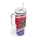 Afro Haiti Christmas Tumbler With Handle Coat Of Arms Jwaye Nwel - African Pride