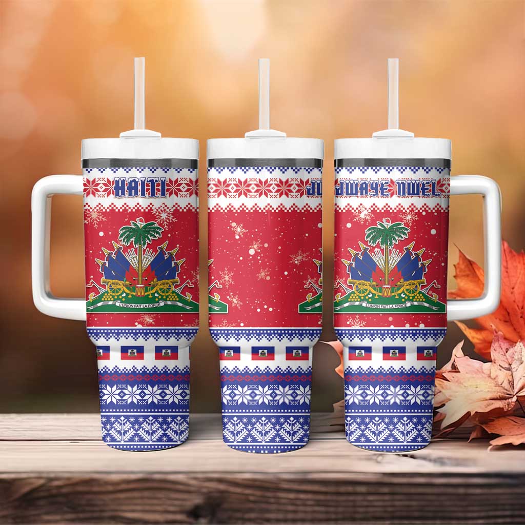 Afro Haiti Christmas Tumbler With Handle Coat Of Arms Jwaye Nwel - African Pride