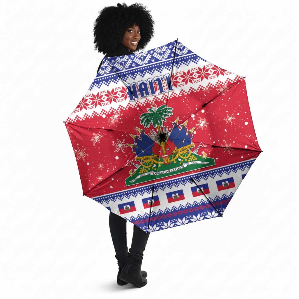 Afro Haiti Christmas Umbrella Coat Of Arms Jwaye Nwel