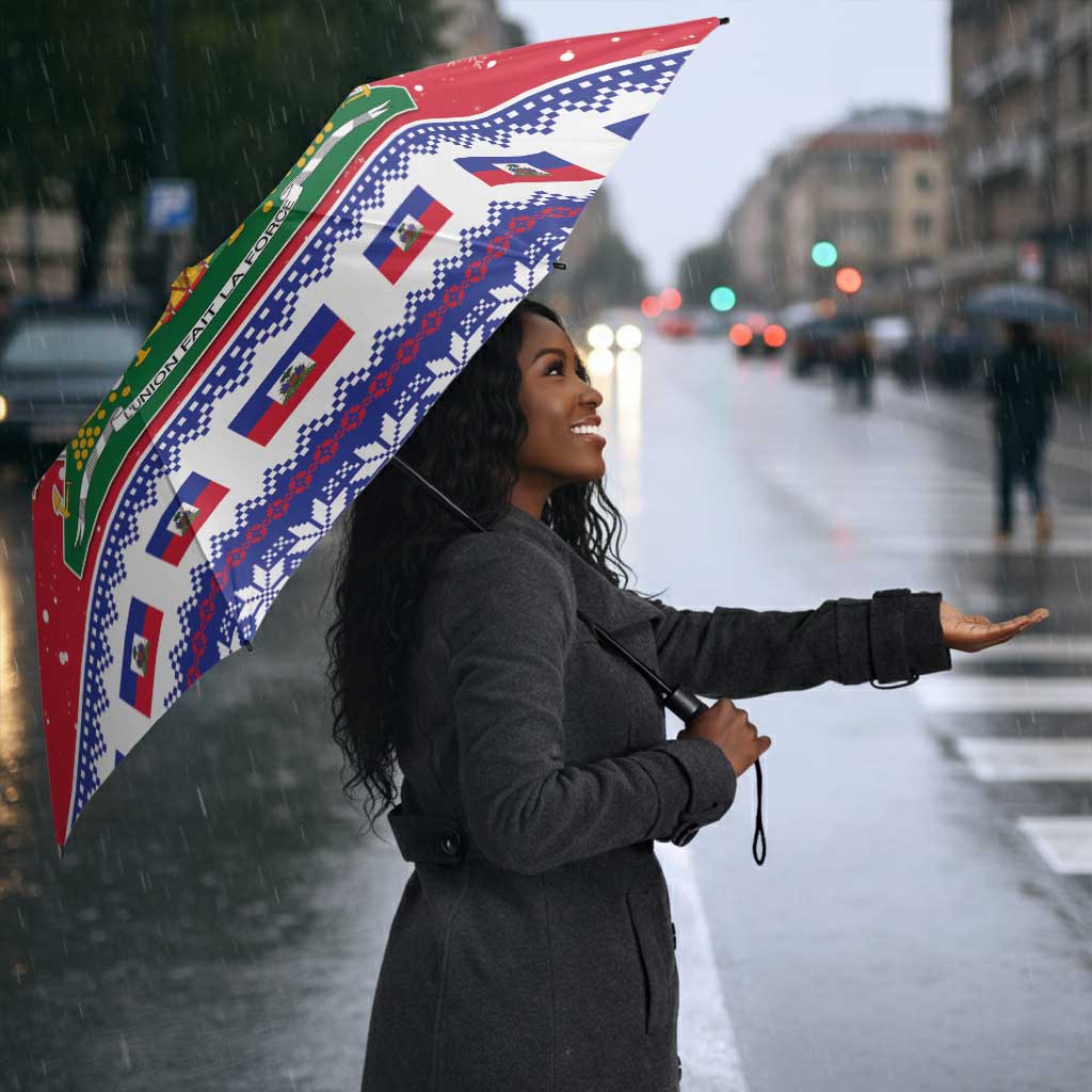 Afro Haiti Christmas Umbrella Coat Of Arms Jwaye Nwel