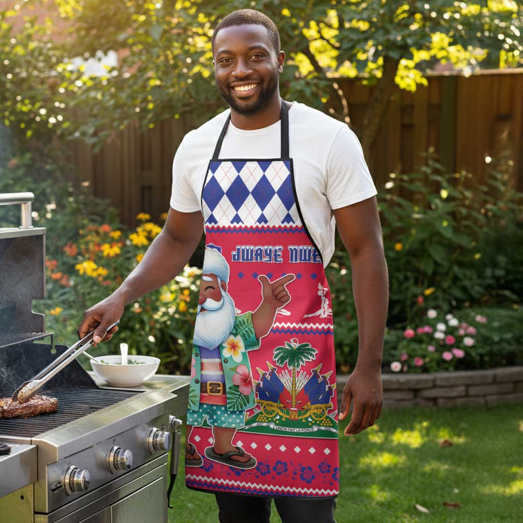 Afro Haiti Christmas Apron Haitian Santa Jwaye Nwel