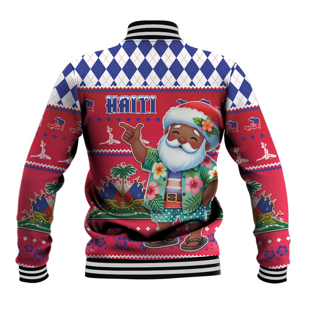 Afro Haiti Christmas Baseball Jacket Haitian Santa Jwaye Nwel - African Pride