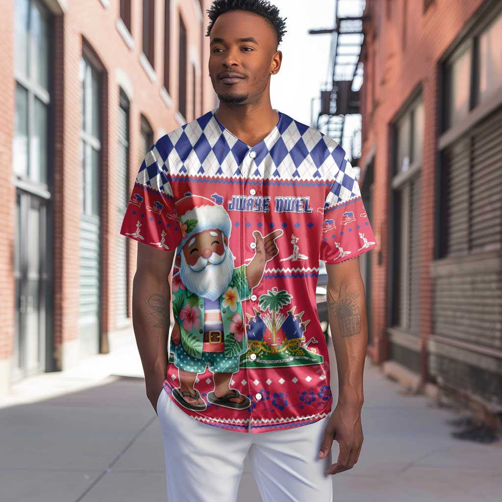 Afro Haiti Christmas Baseball Jersey Haitian Santa Jwaye Nwel - African Pride