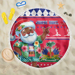 Afro Haiti Christmas Beach Blanket Haitian Santa Jwaye Nwel - African Pride