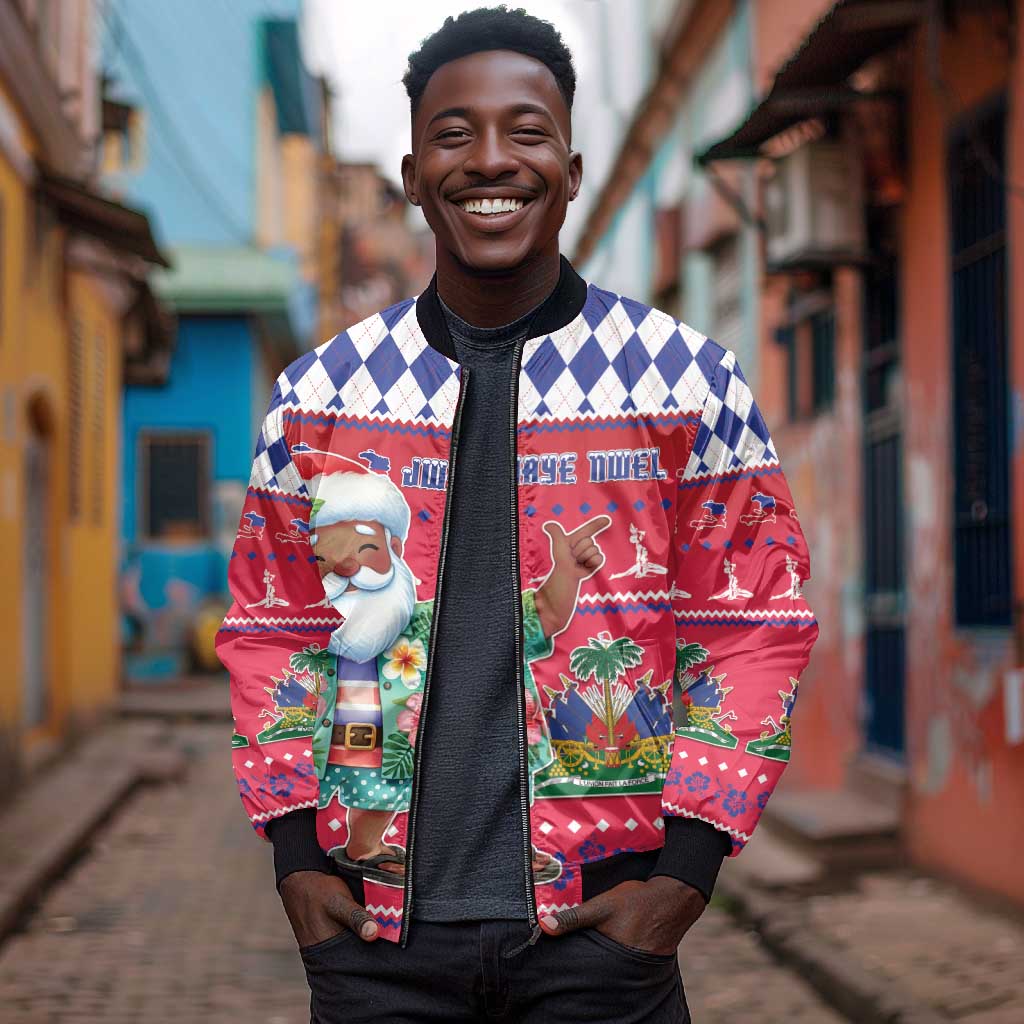 Afro Haiti Christmas Bomber Jacket Haitian Santa Jwaye Nwel - African Pride