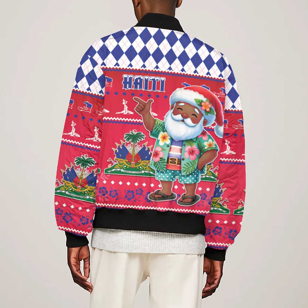 Afro Haiti Christmas Bomber Jacket Haitian Santa Jwaye Nwel - African Pride