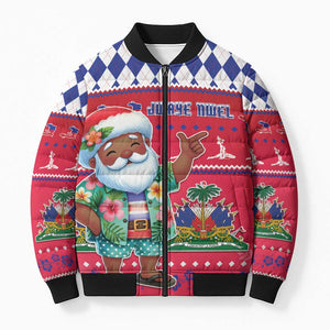Afro Haiti Christmas Bomber Puffer Jacket Haitian Santa Jwaye Nwel
