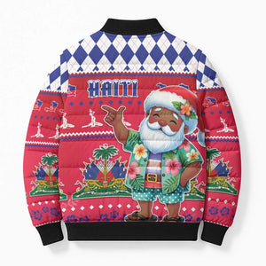 Afro Haiti Christmas Bomber Puffer Jacket Haitian Santa Jwaye Nwel