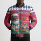 Afro Haiti Christmas Bomber Puffer Jacket Haitian Santa Jwaye Nwel
