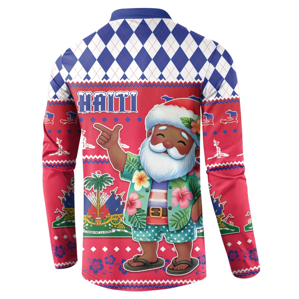 Afro Haiti Christmas Button Sweatshirt Haitian Santa Jwaye Nwel