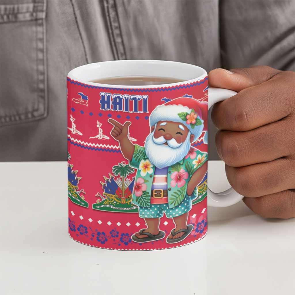 Afro Haiti Christmas Ceramic Mug Haitian Santa Jwaye Nwel