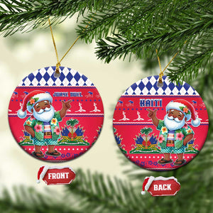 Afro Haiti Christmas Ceramic Ornament Haitian Santa Jwaye Nwel - African Pride