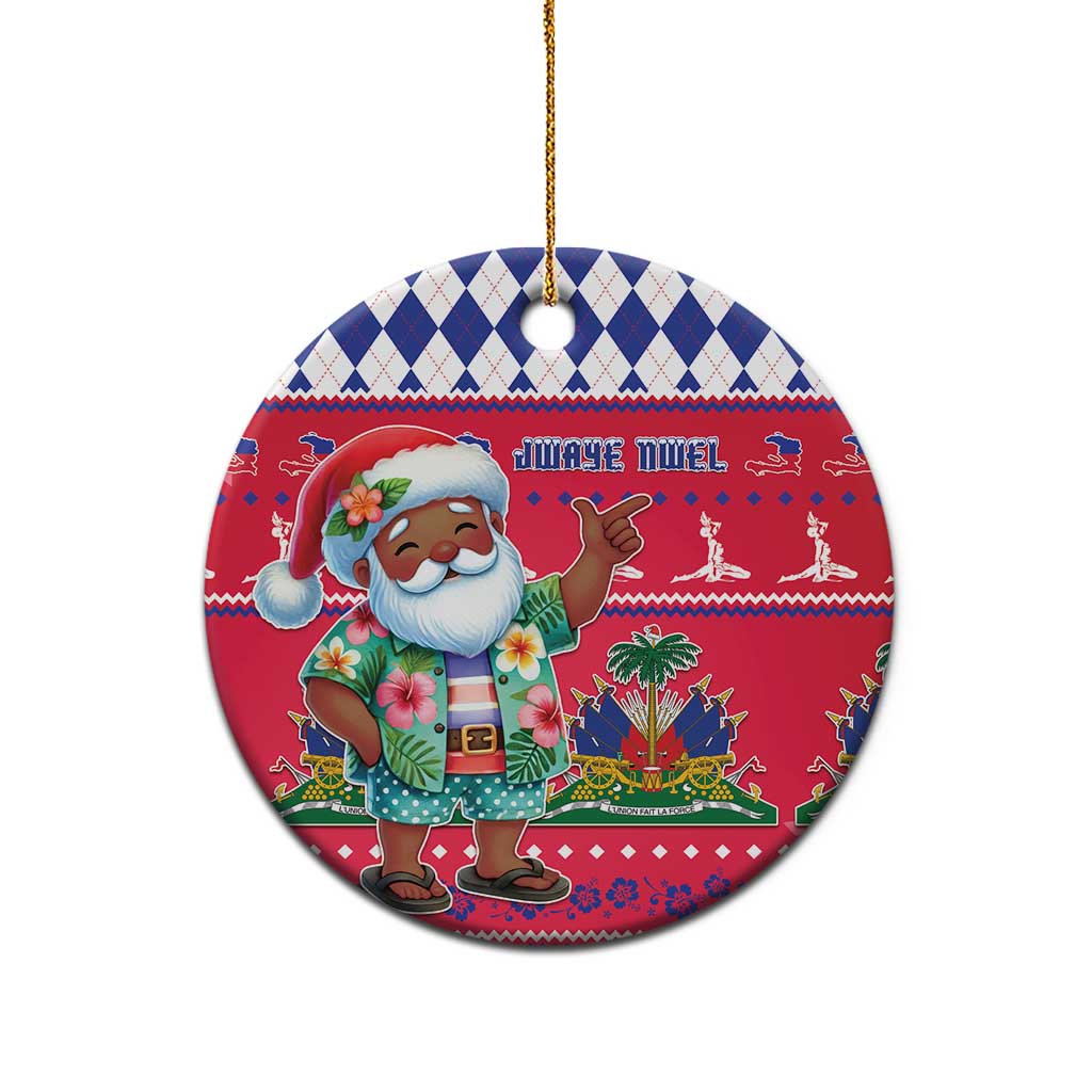 Afro Haiti Christmas Ceramic Ornament Haitian Santa Jwaye Nwel - African Pride