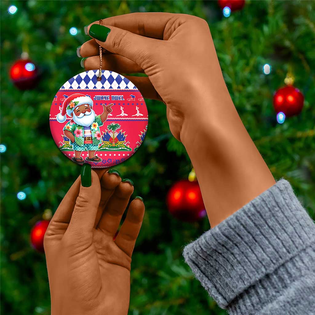 Afro Haiti Christmas Ceramic Ornament Haitian Santa Jwaye Nwel - African Pride