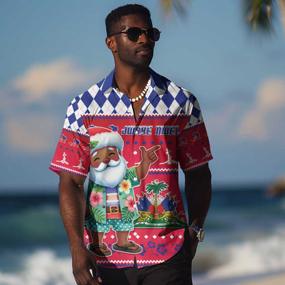 Afro Haiti Christmas Hawaiian Shirt Haitian Santa Jwaye Nwel - African Pride