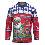 Afro Haiti Christmas Hockey Jersey Haitian Santa Jwaye Nwel