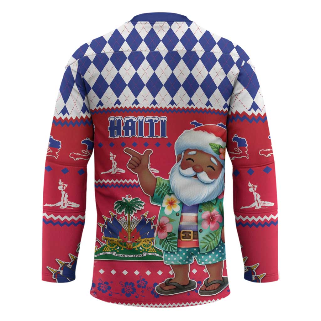Afro Haiti Christmas Hockey Jersey Haitian Santa Jwaye Nwel