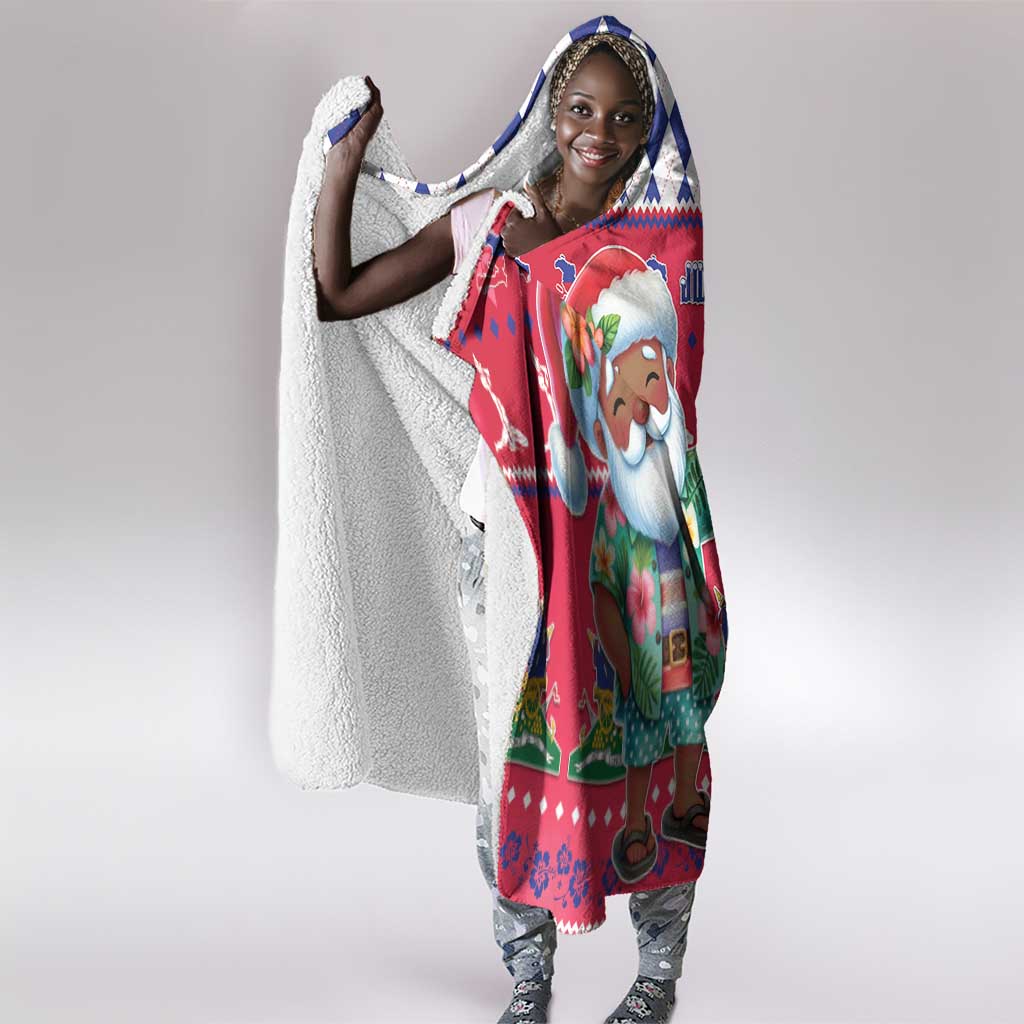 Afro Haiti Christmas Hooded Blanket Haitian Santa Jwaye Nwel - African Pride