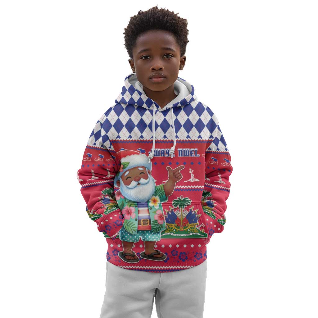 Afro Haiti Christmas Kid Hoodie Haitian Santa Jwaye Nwel - African Pride