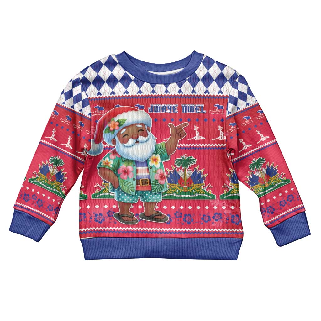 Afro Haiti Christmas Kid Ugly Christmas Sweater Haitian Santa Jwaye Nwel - African Pride