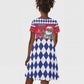 Afro Haiti Christmas Kid Short Sleeve Dress Haitian Santa Jwaye Nwel - African Pride
