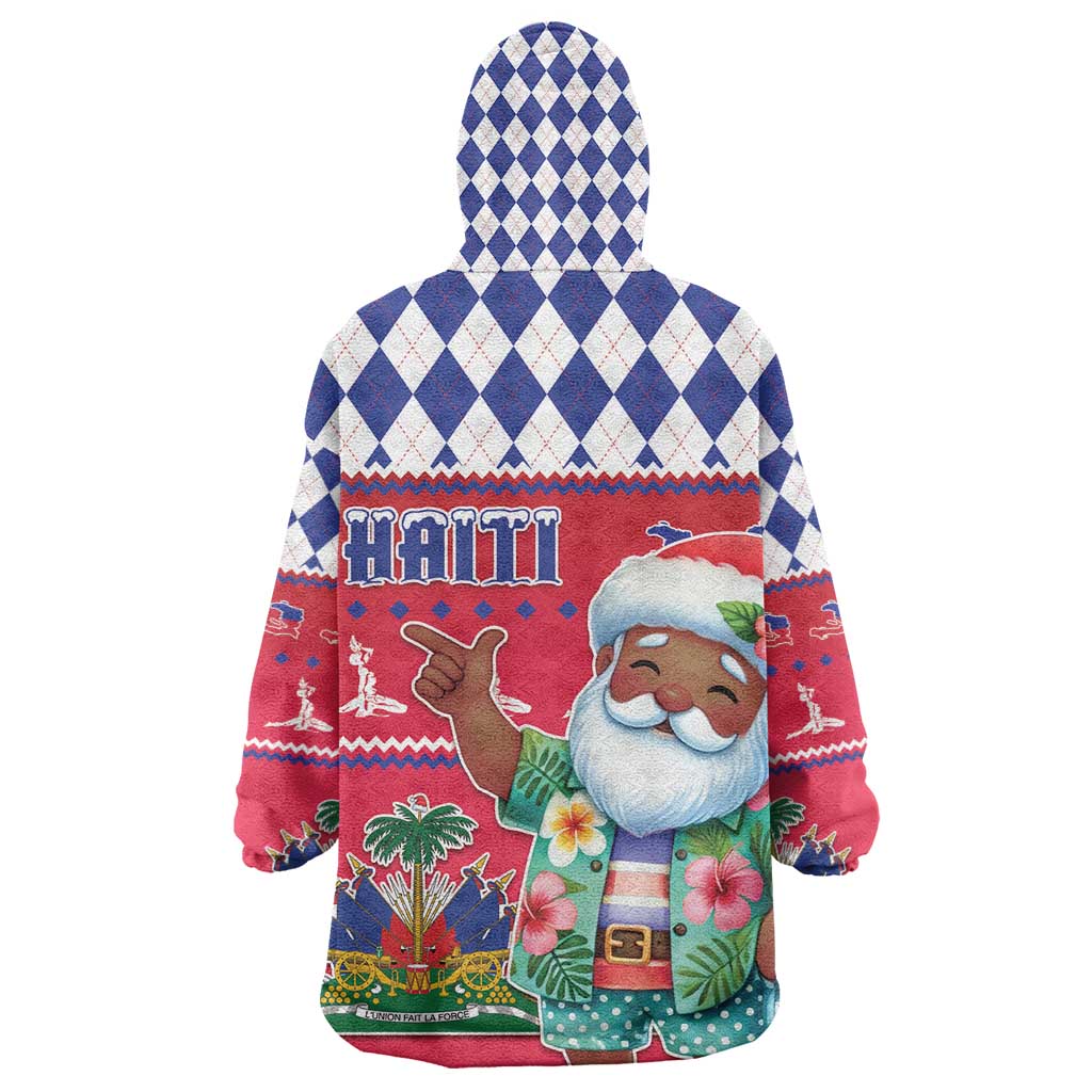 Afro Haiti Christmas Kid Wearable Blanket Hoodie Haitian Santa Jwaye Nwel - African Pride