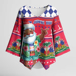 Afro Haiti Christmas Kimono Sleeve Blouse Haitian Santa Jwaye Nwel