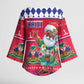 Afro Haiti Christmas Kimono Sleeve Blouse Haitian Santa Jwaye Nwel